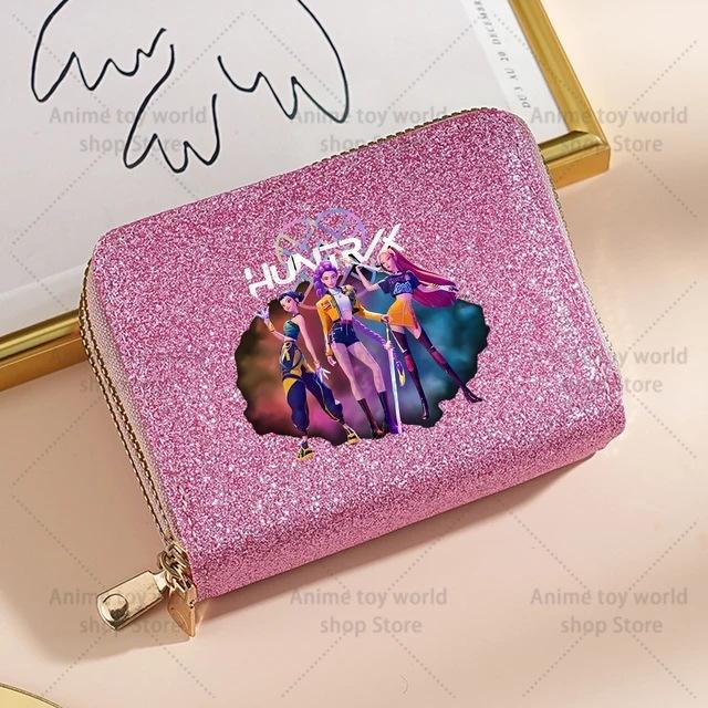 Kpop Dämonenjäger Geldbörse Damen Pailletten Glitzernde Münzbörse Modische Kleine Clutch Kartenhalter für Damen