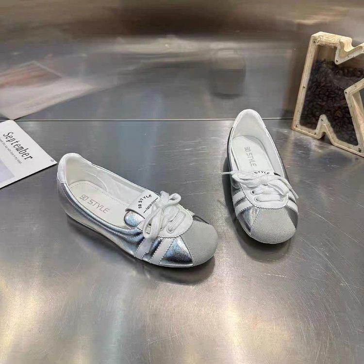 Women's Flats New Fashion Patchwork Breathable Slip-On Casual Sneakers Girls Comfortable Lace-up Ballet Flat Shoes Loafers