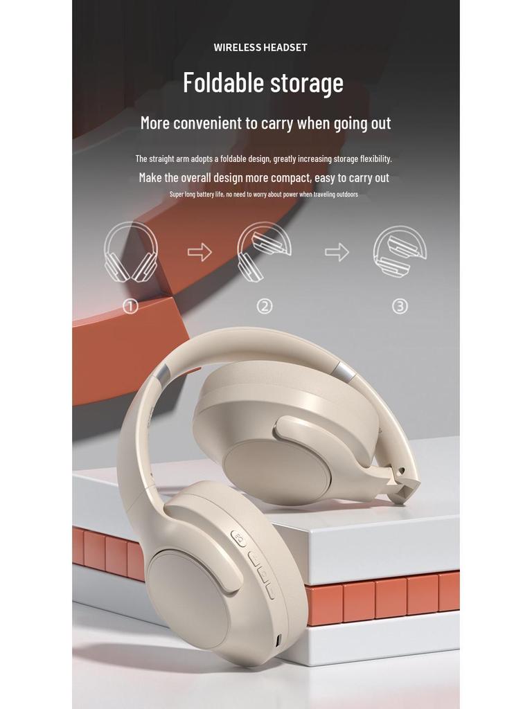 New V500 Wireless Bluetooth Over-Ear Headphones: Deep Bass, Stereo Sound, Rotating, Foldable Design.