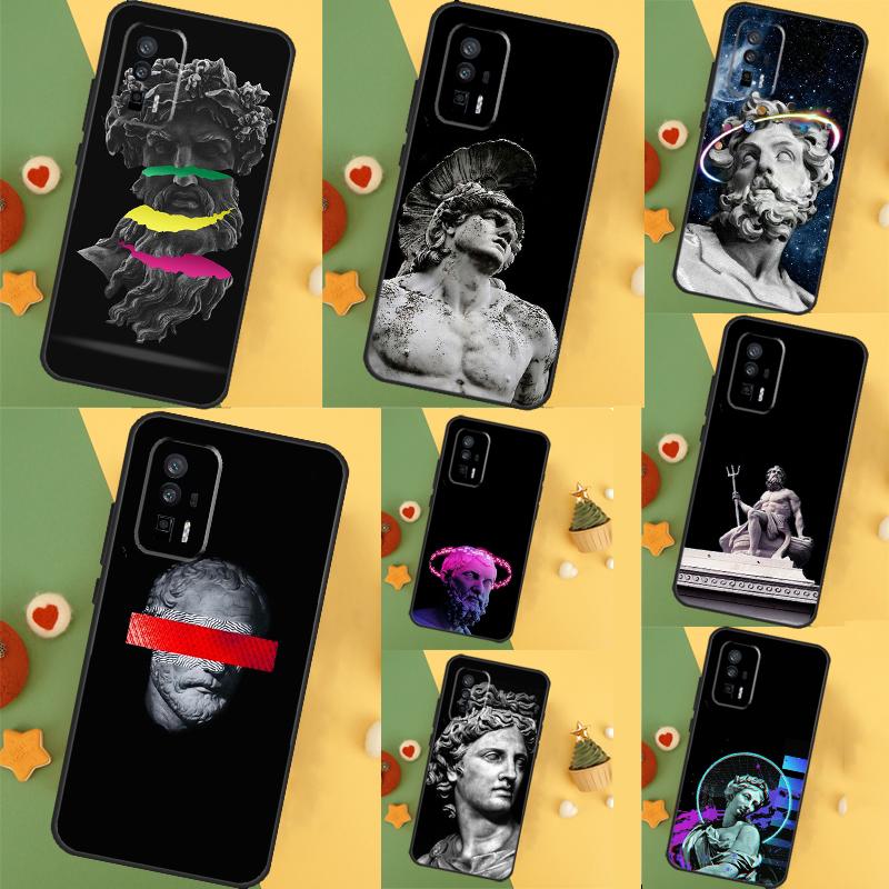 Greek God Statue Face Case For POCO F6 X6 X3 X5 M6 Pro F3 F5 M5s Xiaomi 14 Ultra 13 12 Lite 11T 12T 13T Pro Cover