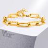 Vnox Simple Rectangular Chain Bracelet Stainless Steel Paperclip Solid  Geometry Link Bracelet For Women Jewelry Gifts To Her