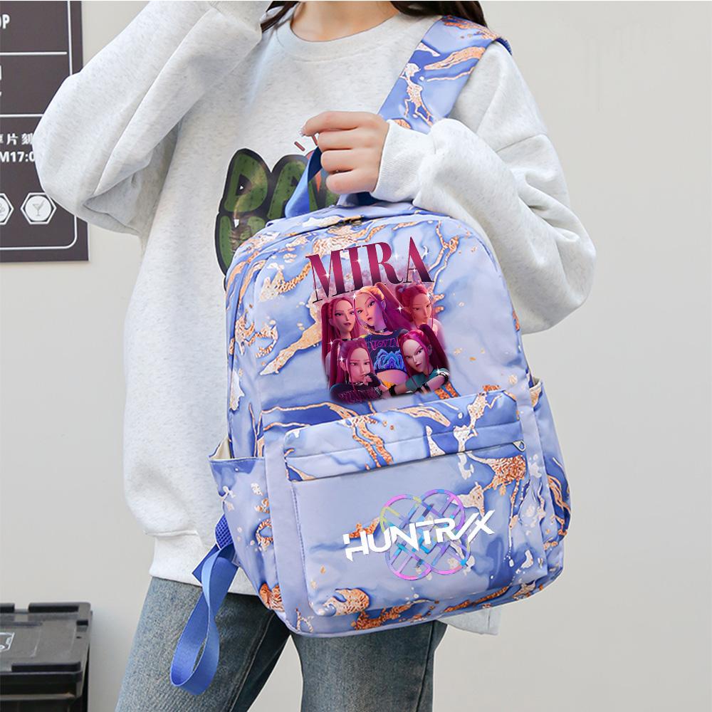 3Pcs/set Anime Demon Hunters Printed Backpack Handbag Pencil Case for Teenager Student Bookbag Schoolbag Women Large Capacity Waterproof Bag