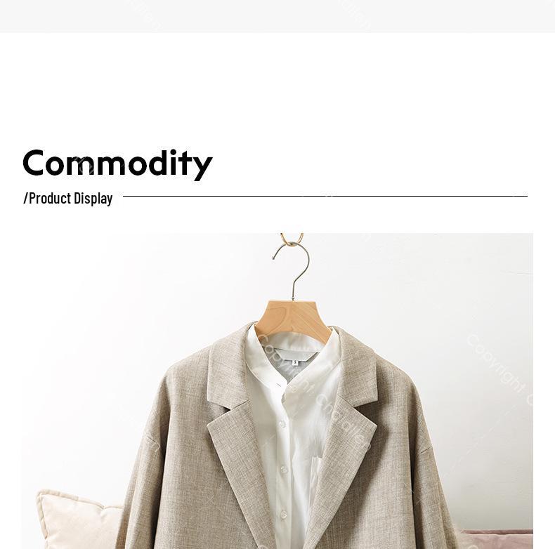 Women's Grey Suit Jacket - Versatile Loose Fit, New Style for Spring & Autumn