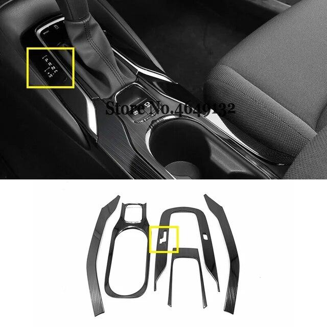 5 Pcs Stainless Steel Carbon Fibre Gear Shift Panel Water Cup Holder Cover Trim For Toyota Corolla Interior Accessories