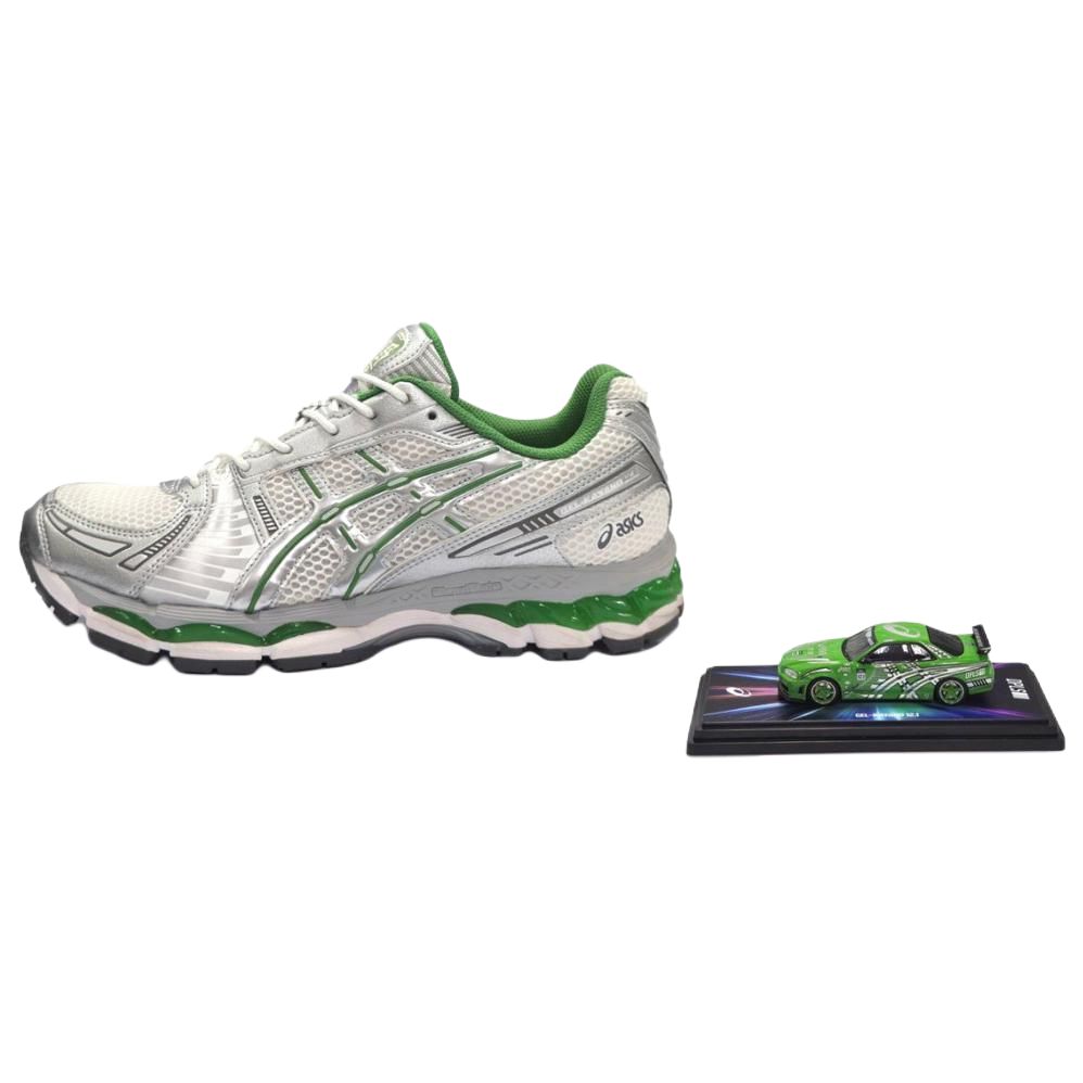 Asics GEL Kayano 12.1 Abrasion Resistant Low Top Running Shoes Unisex Silver Green 1203A759-100GWP