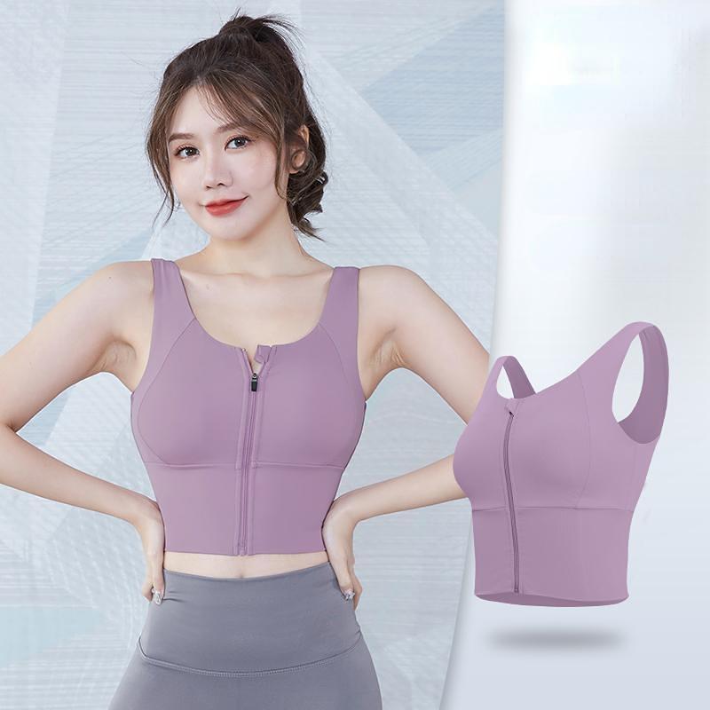 Женское спортивное нижнее белье однотонное сексуальное эластичное облегающее майка для йоги тренировочный бюстгальтер для бега и фитнеса S фиолетовый 1698₽