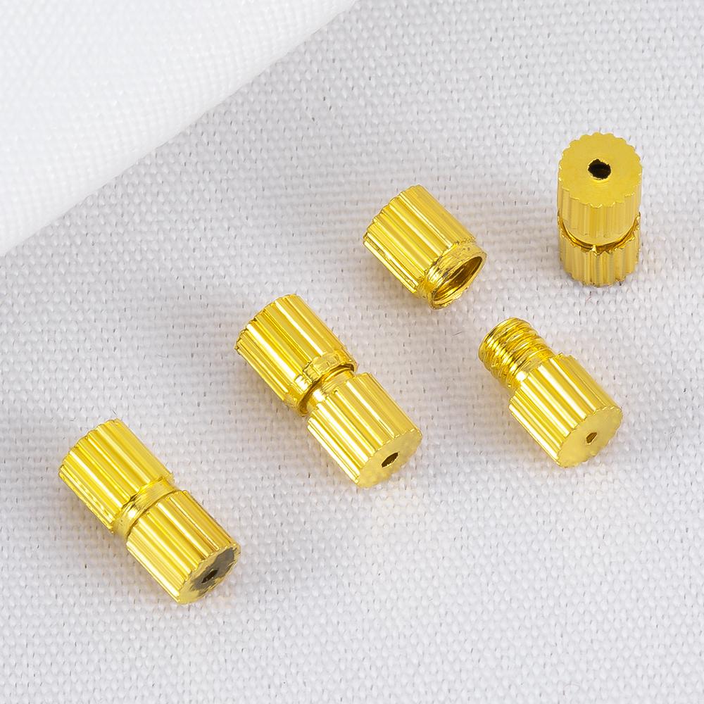 

50pcs Brass Screw Clasp Closure Fastener Lock Jewelry End Tip Caps For DIY Bracelet Necklace Making Supply Accessories Material 50pcs