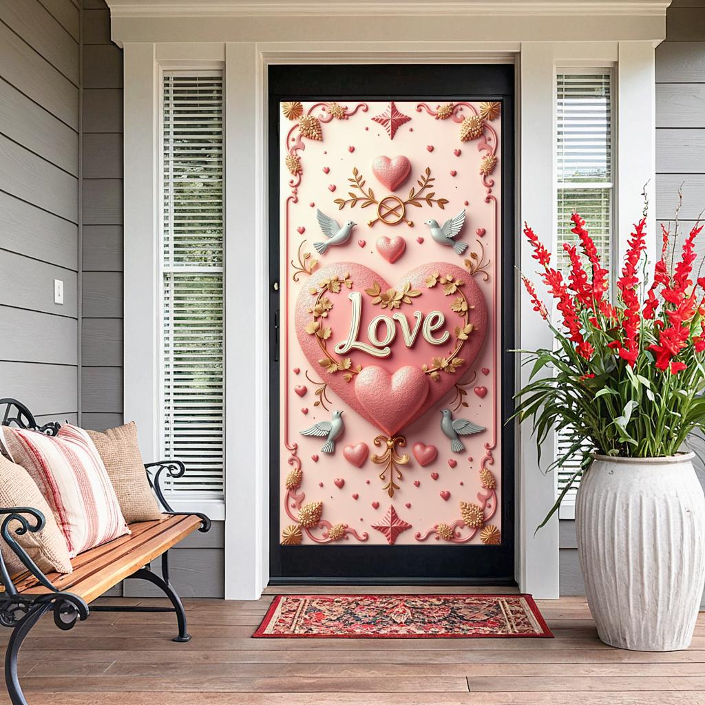 Pink Banner Prop Cherry For Festive Valentine's Indoor