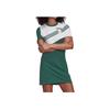 Adidas Striped Short Sleeve Dress Women Dresses Green White GJ6560