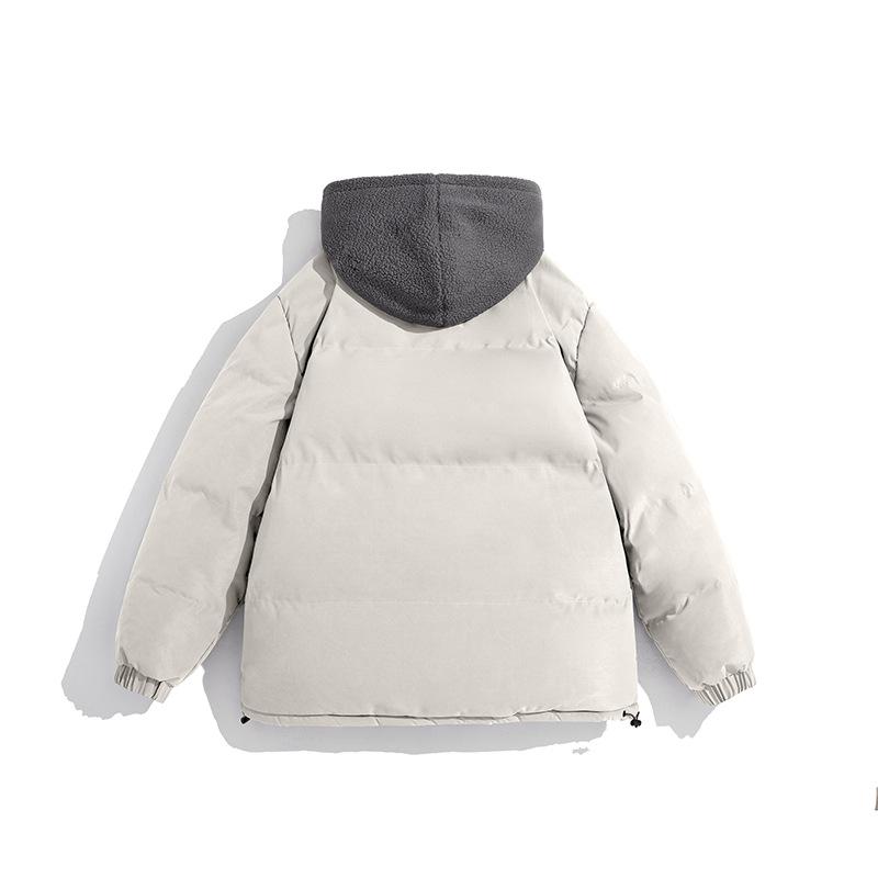 Big Yards of Fake Two-piece Cotton Clothing Men's Winter Down Padded Thickened Bread Clothing Cotton Jacket Hooded Cotton Jacket Thickened Warm