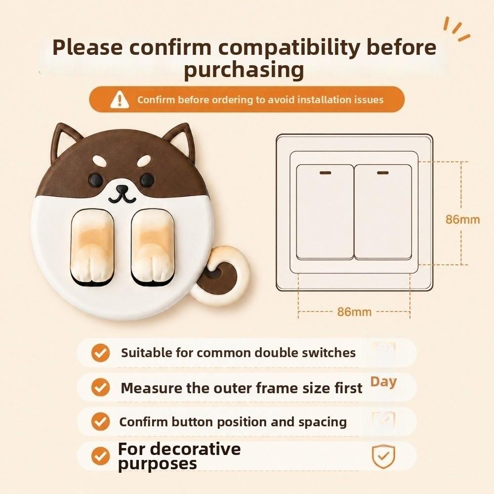 Cartoon Animal Light Switch Cover Creative Animal Switch Ornament Bedroom Wall Decor