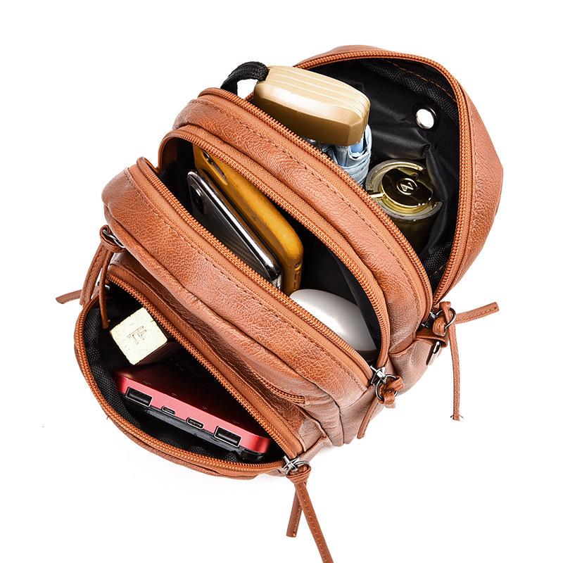 Big Capacity 3 Layer Women Crossbody Bag Fashion Small Shoulder Bag Ladies Small Vintage Bag