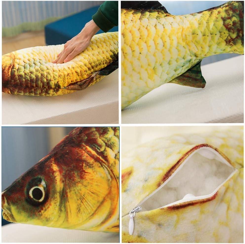 3D Simulation Gold Fish Plush Playthings Stuffed Soft Animal Carp Plush Pillow Creativity Sofa Pillow Cushion Gift Idea Children Toy Room Decoration