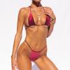 Bikini Xuanlang din Catifea Aurie: 17 Culori, Design Sexy Triunghiular, Costum de Baie Decupat pentru Femei