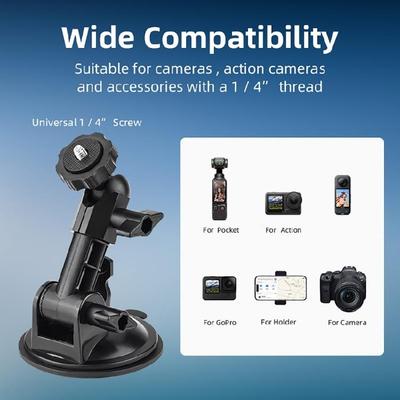 83mm Large Area Car Suction Cup Mount Holder Stand for Pocket 3 Action Cameras