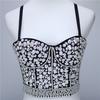 Women's Rhinestone Beaded Corset Bustier Top Party Glitter Corset Top Bra Tank Top
