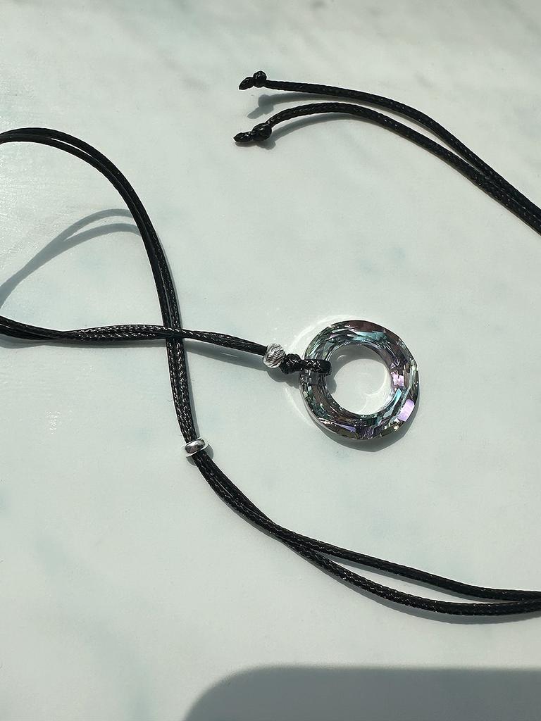 Mosxe [925 Silver] Aurora Crystal String Necklace