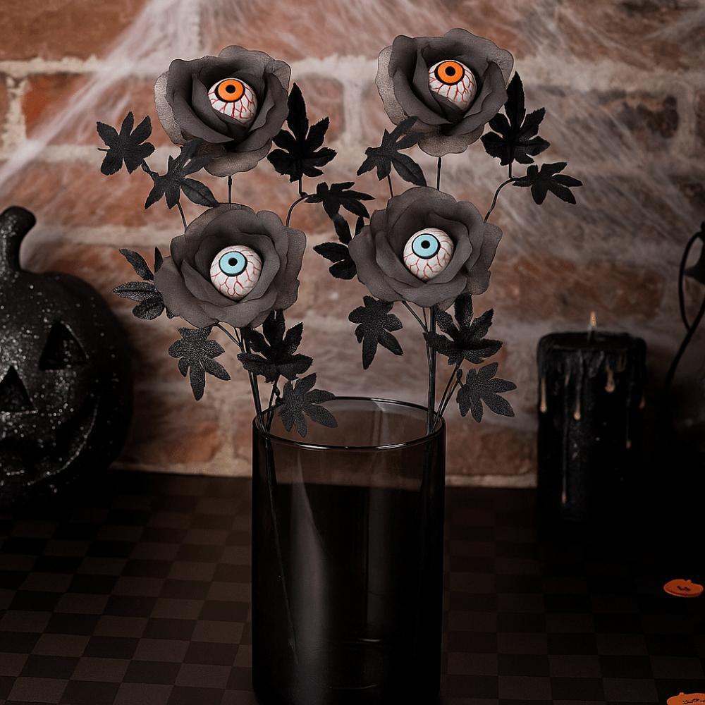 Simulation Halloween Eyeball Flower Scary Artificial False Flowers Eyeball Fake Flower  Party Decor