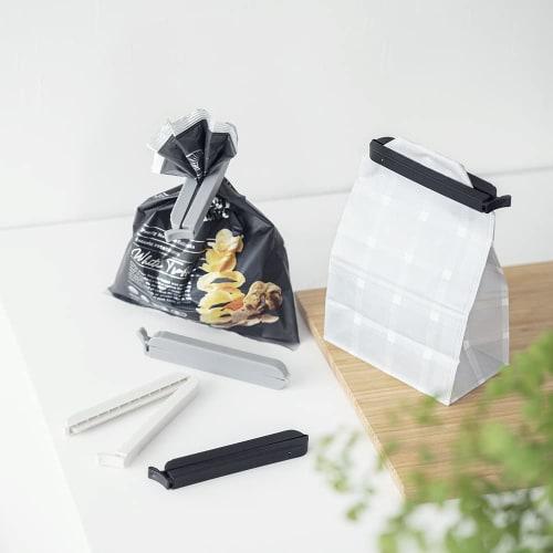 &NE Food Bag Clips, Large, nikii, White, Gray, Black, Set of 3, 2cm Wide x 9cm Deep x 1.1cm High, Large, Bag Holders, Multi-Purpose, Food Preservation