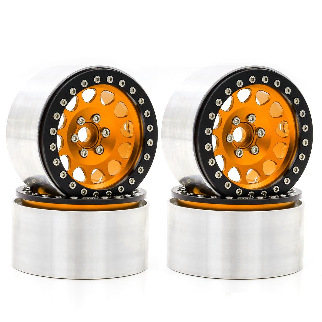 Aluminum Alloy Wheel Rim Beadlock Silvery Wheel Rims Hub 4pcs 2.2inch 65*36mm  Replacement for