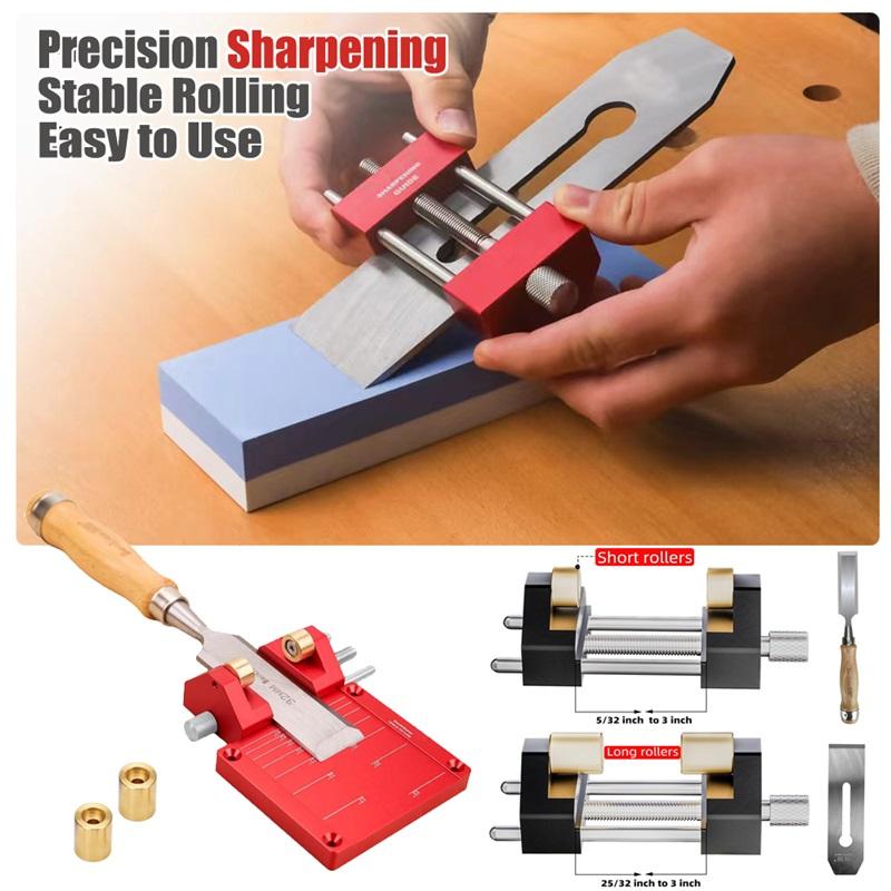 Professional Sharpening System Honing Guide with Angle Gauge, Universal Sharpening Holder for Woodworking Chisels & Plane Blades
