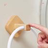 HeMu Ruimte-aluminium badkamer handdoekring Wasruimte Ronde handdoekhouder Wasruimte Massief houten handdoekring zonder boren
