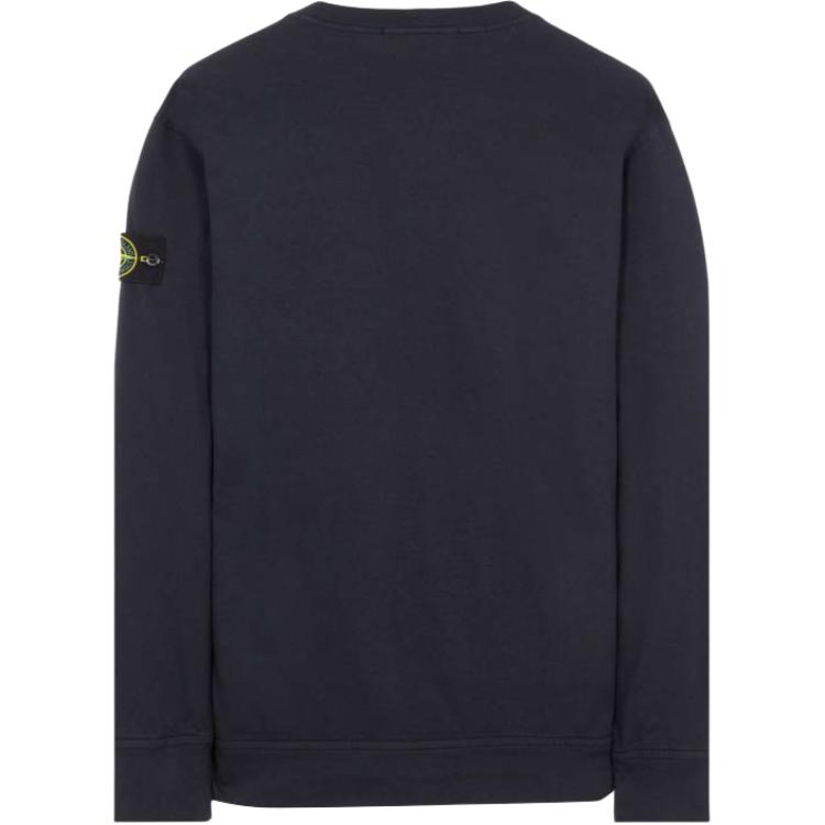 STONE ISLAND Garment Dyed Sweatshirt Navy Blue Men Tops 801563750-A0020