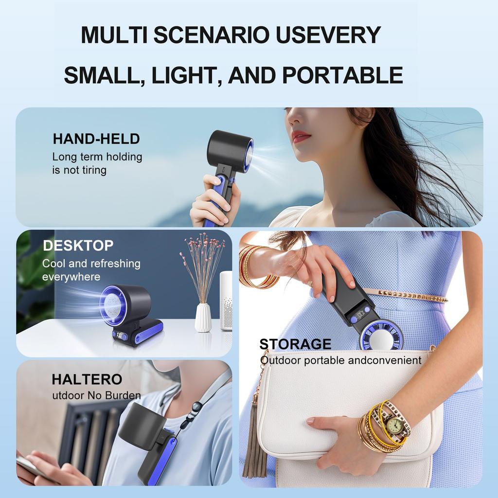 Ice Compress Handheld Fan Semiconductor High-speed USB Fan Portable Folding Small Wind