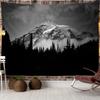 Mountains Psychedelic Tapestry Starry Sky Wall Hanging Star Stars Leaf Village Dorm Decor Blanket 130Cm Woven Personalized