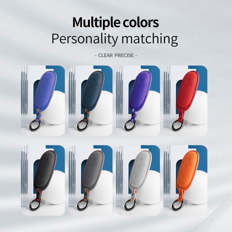 3 Buttons Car Remote Key Case Cover for LEADING IDEAL for LiXiang L9 L8 L7 Suede Car Key Shell Fob Protector Bag