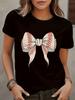 Women's Casual T-Shirt with Round Neck Short Sleeves Baseball Mom Element Print Machine Washable Cas