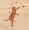 Rustic Metal Cat with Dragonfly Garden Sculpture