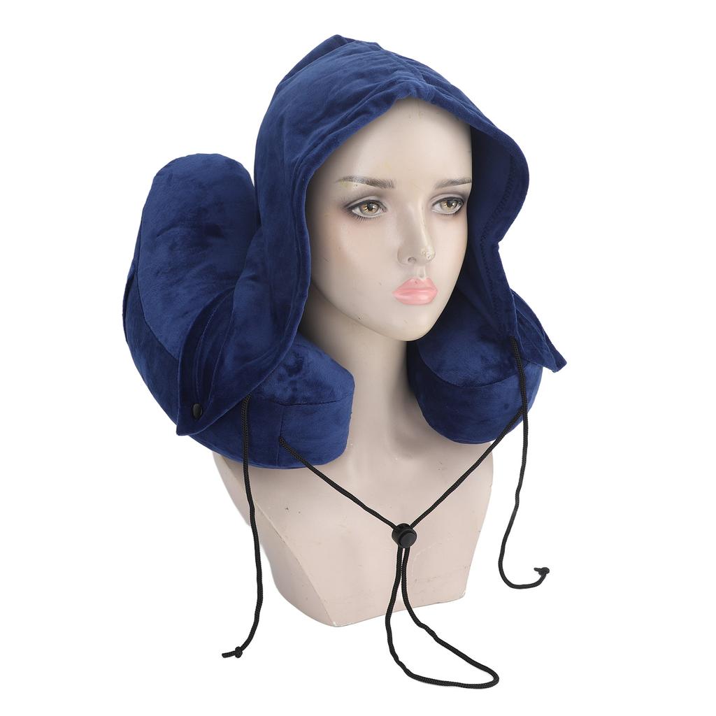 Inflatable Travel Pillow H Shaped Detachable and Washable Quick Fill with Storage Bag and Hat Airplane Pillow for Neck