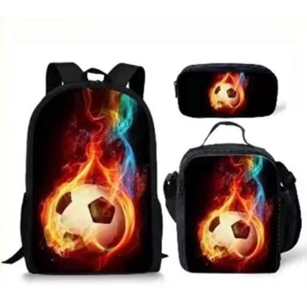 

Футбольный рюкзак Студенческий школьный рюкзак Расписная печать Брызгозащитный Pencil Case