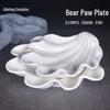 Irregular White Ceramic Bear Paw Plate - Creative Dish for Fruit or Cold Dishes