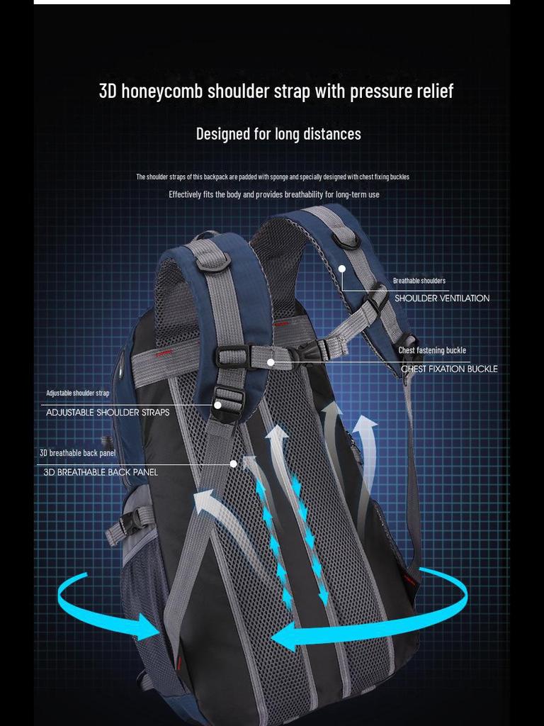 Unisex Large Capacity Outdoor Sports & Travel Backpack with Laptop Compartment