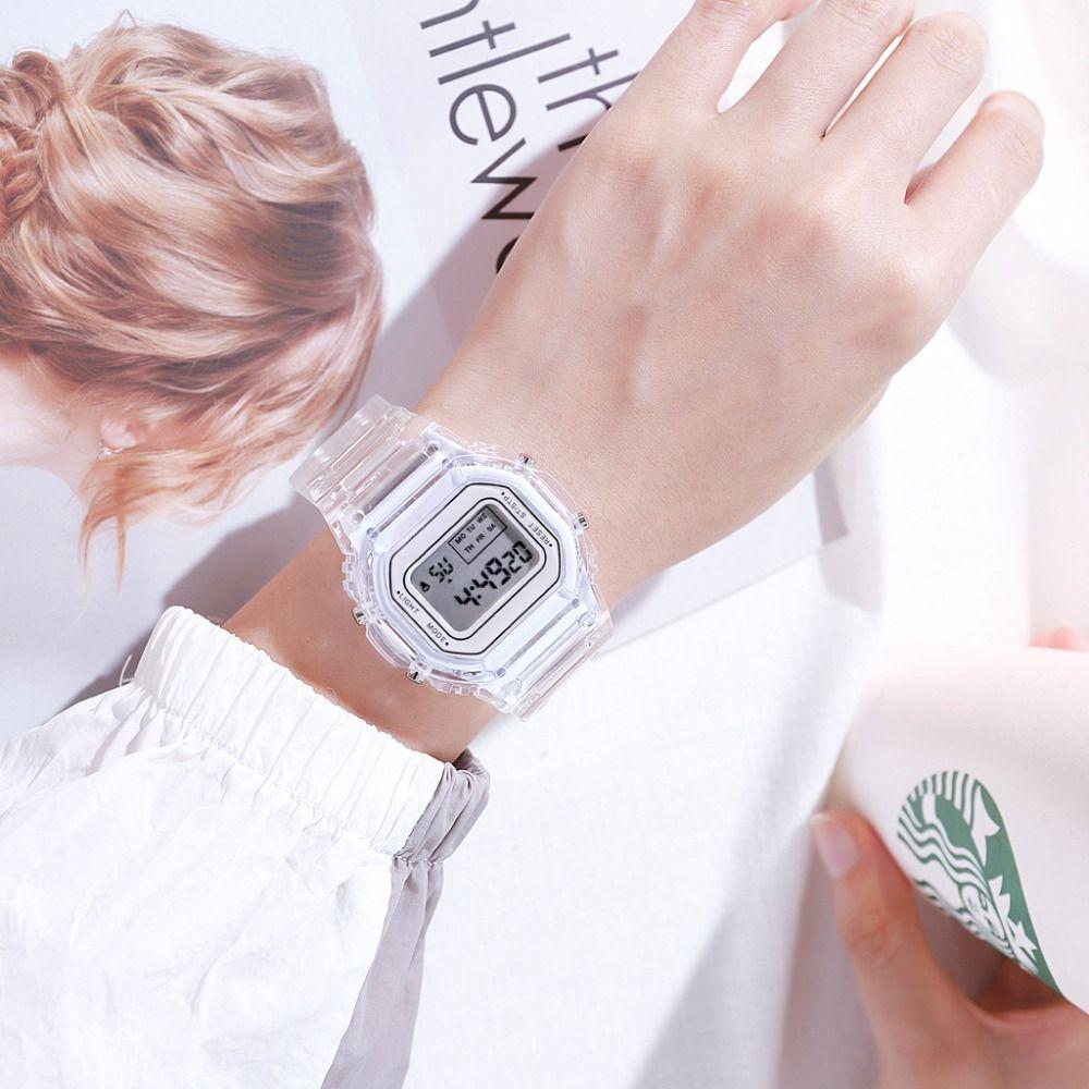 Transparent Watchband Digital Watch Clock Wristwatches Fashion Electronic Watches