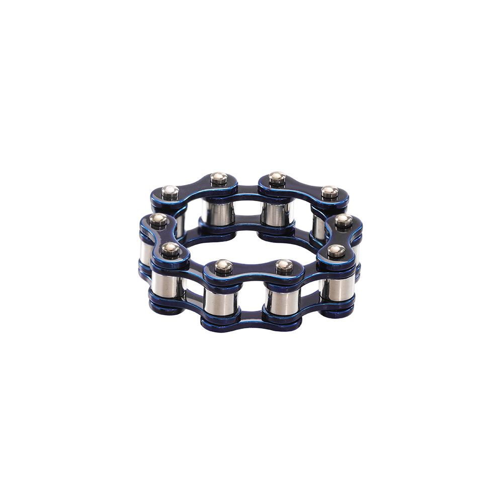 

Многоцветное кольцо-цепь в стиле хип-хоп из титановой стали: Европейский и американский уличный стиль Size 8