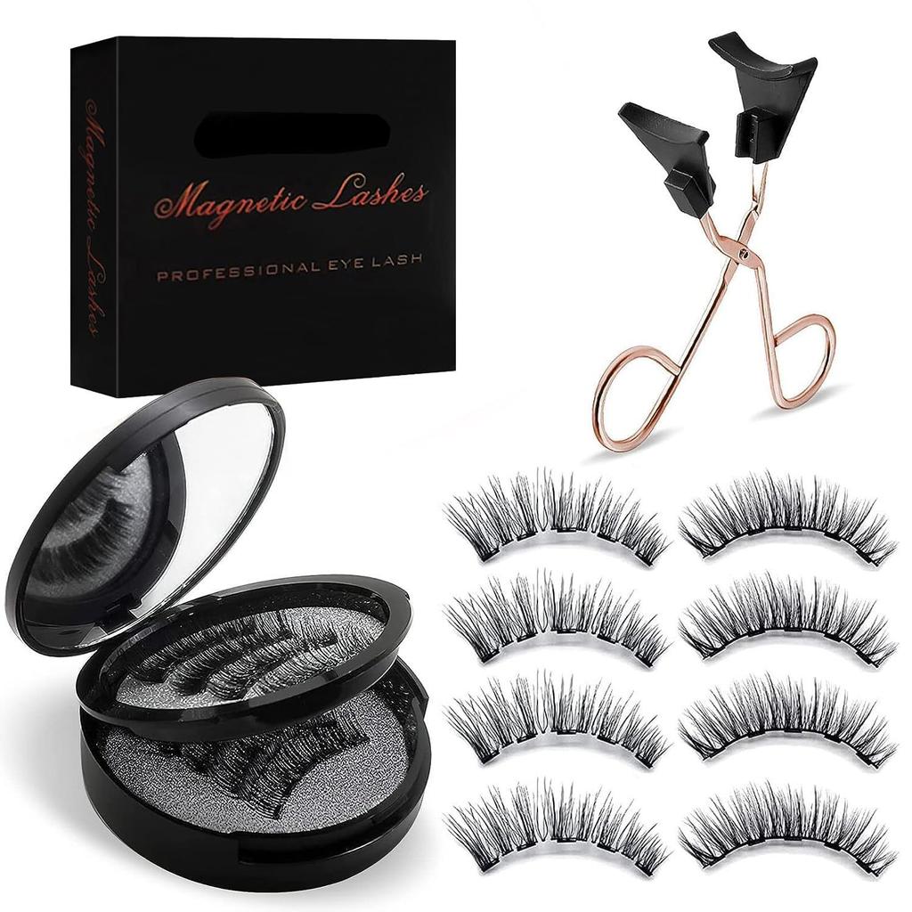 Magnetic Eyelashes, Reusable Magnetic Lashes Natural Look, with Applicator, Easy To Wear & No Glue Needed