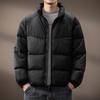 Men's Winter Stand Collar White Duck Down Puffer Jacket – High-End, Loose, and Thickened for Warmth