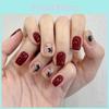 B661-1 Chinese Style Ink Short Stairs New Year Red Gradient Nail Stickers