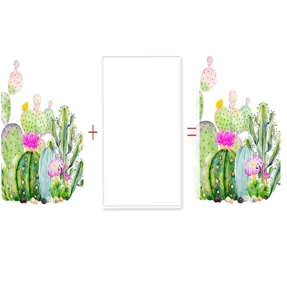 Cactus Bathroom Shower Curtain Bath Towel Floor Mat Five-Piece Set Bathroom Toilet Carpet Shower Foot Mat