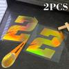 2pcs Gold Laser Motorcycle Number 0-9 Stickers Waterproof for Motorcycle Fairings Fuel Tank Helmet Scooter Universal Vinyl Decal