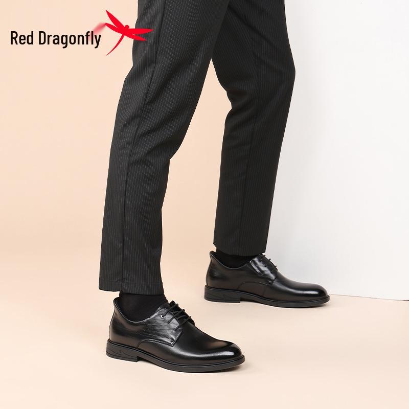 Red Dragonfly Men's Luxury Leather Derby Shoes - Casual & Formal