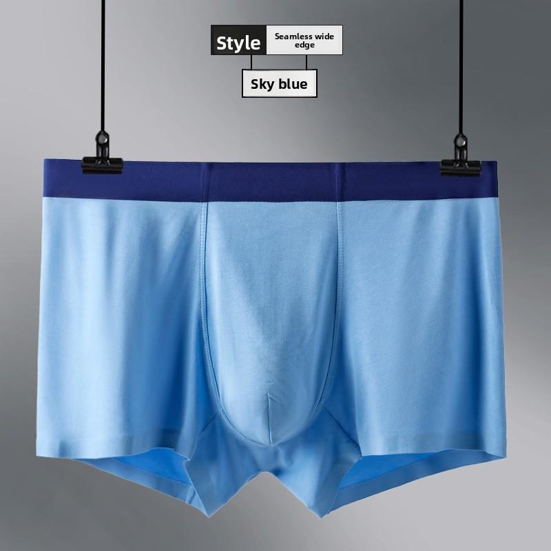 Plus-size Men Modal Graphene Slim Breathable Non-mark Flat-angle Briefs