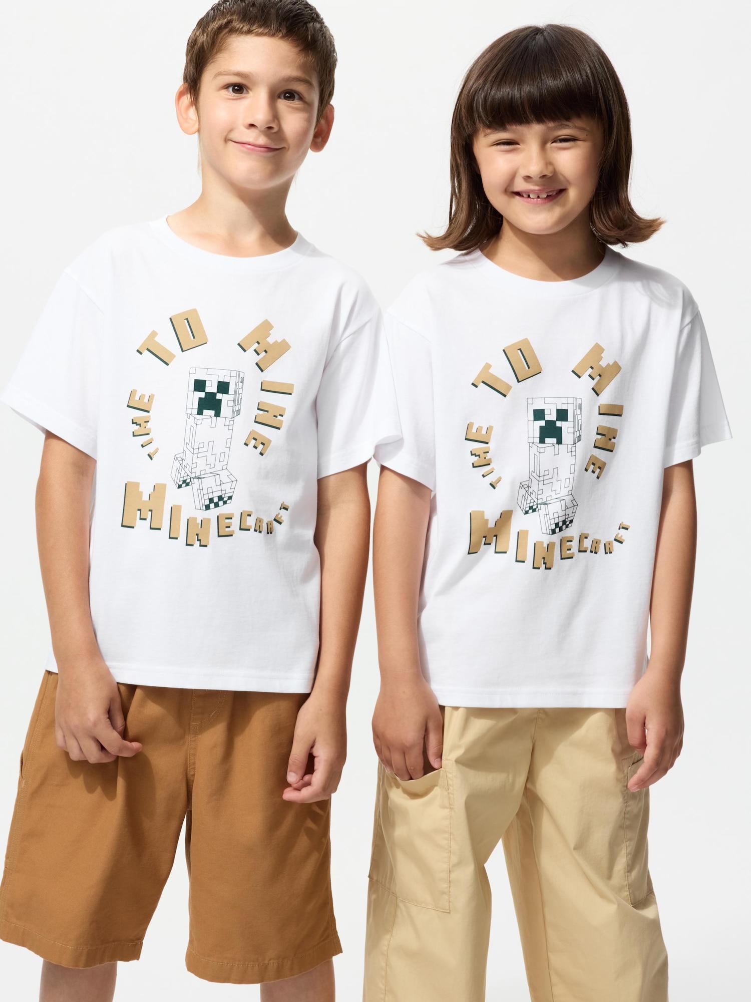 

Uniqlo Kids MinecrafT UT Graphic T shorT Sleeve J 00 WHITE/KIDS 100