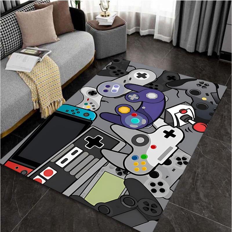 Gamer Controller Pattern for Home Living Room Boy Bedroom Big Area Mat Art Print Home Corridor Children Carpet Decoration Home
