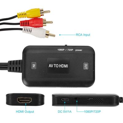 AV Video Converter 1080P RCA AV To VGA Converter AV Adapter with 3.5mm Audio Cable Converter for TV Box PC Computer Accessories