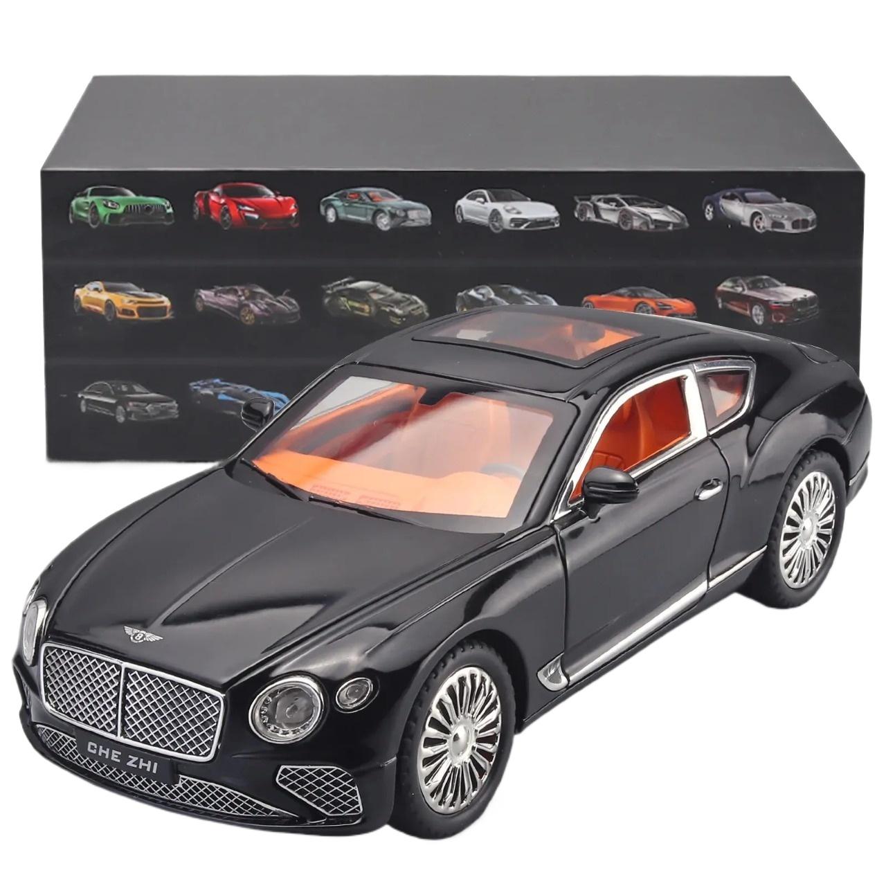 

1/24 Bentley Continental GT Модель автомобиля Литой игрушечный автомобиль Коллекционные игрушечные транспортные средства с инерционным механизмом(черный) чёрный