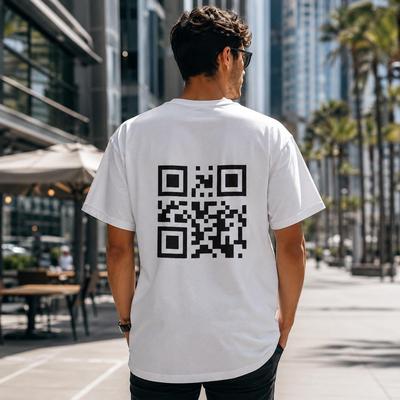 Back Print QR Code T Shirt and Kids Tshirt, Adult Humor Sarcastic Graphic Tee